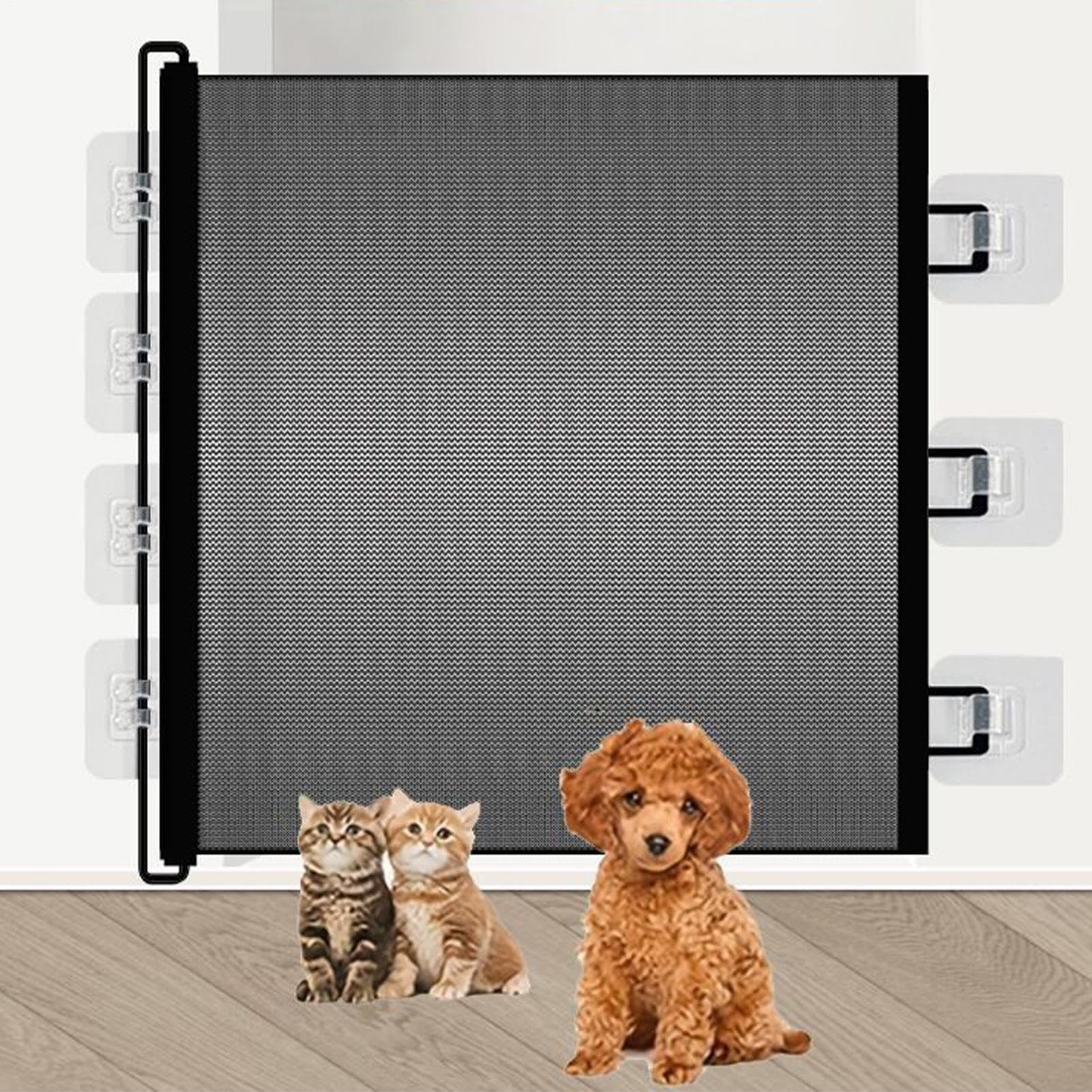 Cancello A Maglie Per Animali Domestici Facile Installazione Senza Fori | Cancello A Rete Per Cani Per Ingressi Per Cucine Porte Corridoi Interni Cortili Balconi Terrazze