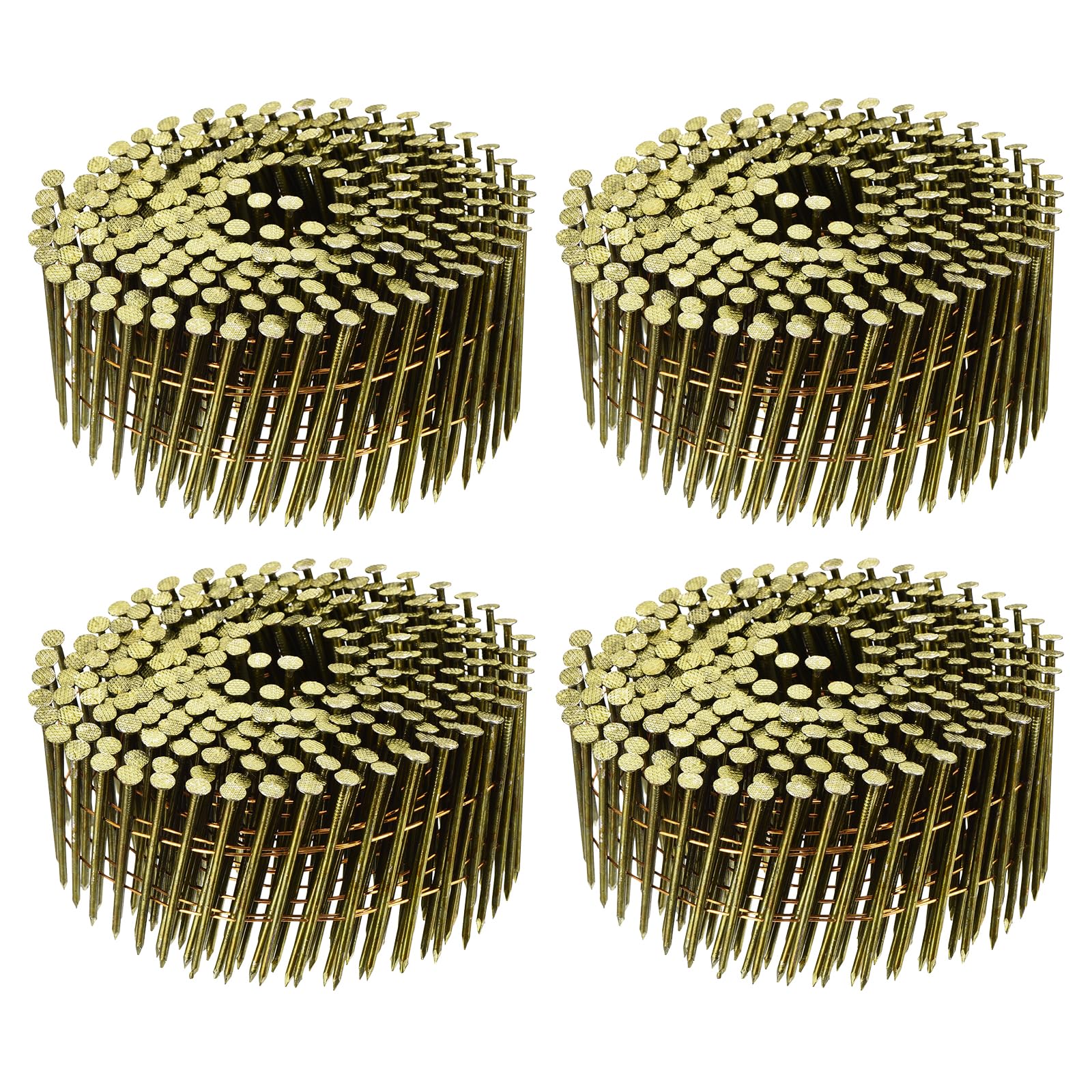 QUARKZMAN 1200 Count Clous Pour Bardage 2-1/4" x 0.091" 15-Degree Tige Annelée Tête Ronde Complète En Bobine Pour Lattage Et Matériaux De Revêtement