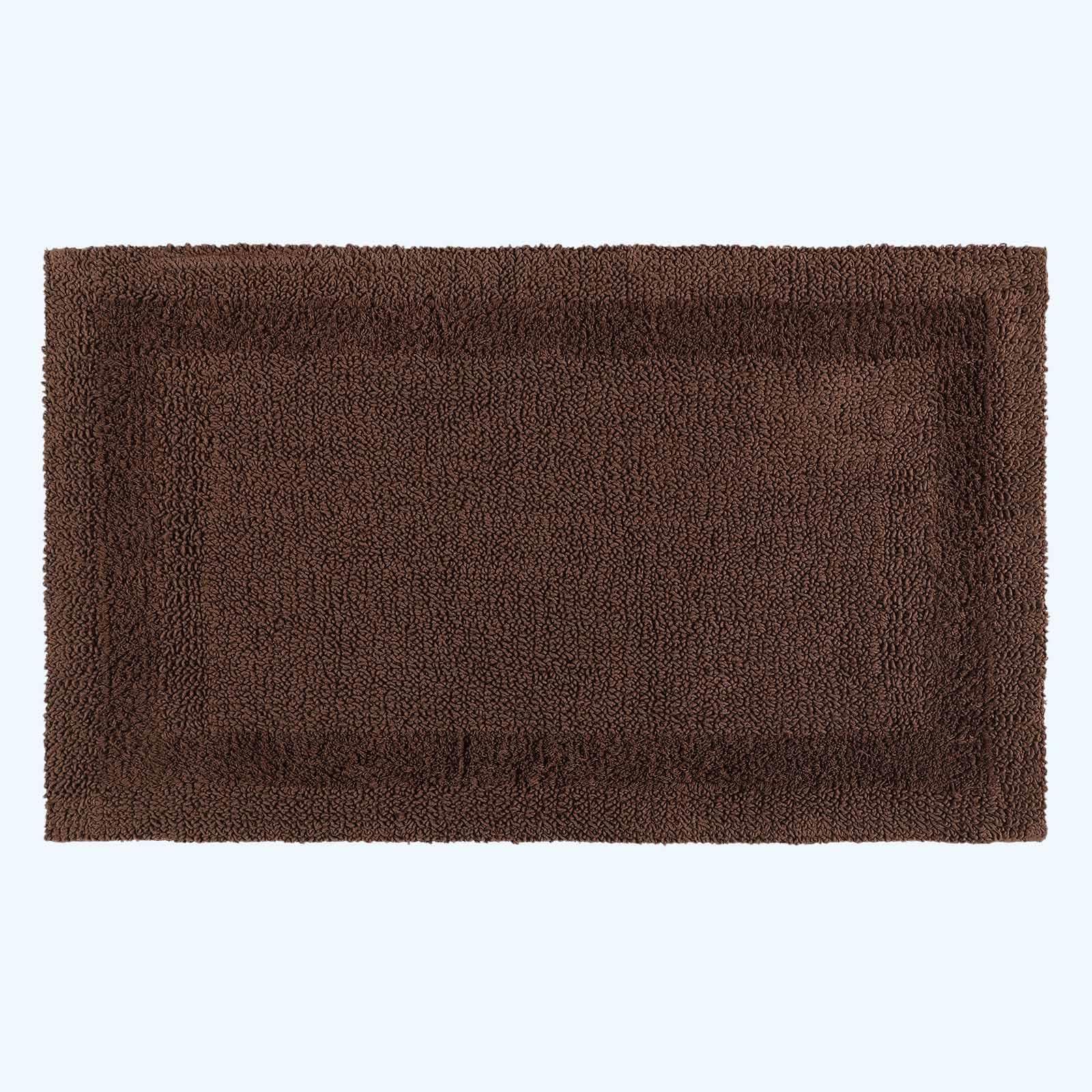 Homescapes Tappetino da bagno grande, marrone, XXL, 70 x 120 cm, in cotone, design reversibile