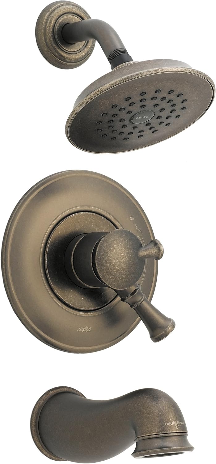 Delta Lockwood 17440PT Monitor ScaldGuard Tub & Shower w/Volume Control, Aged Pewter Single