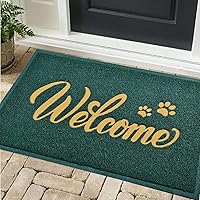 Vista 17 de T.HENV Tapete de bienvenida para exteriores, 30 x 17.5 pulgadas, impermeable, para todas las estaciones, entrada exterior, de secado rápido, tapete