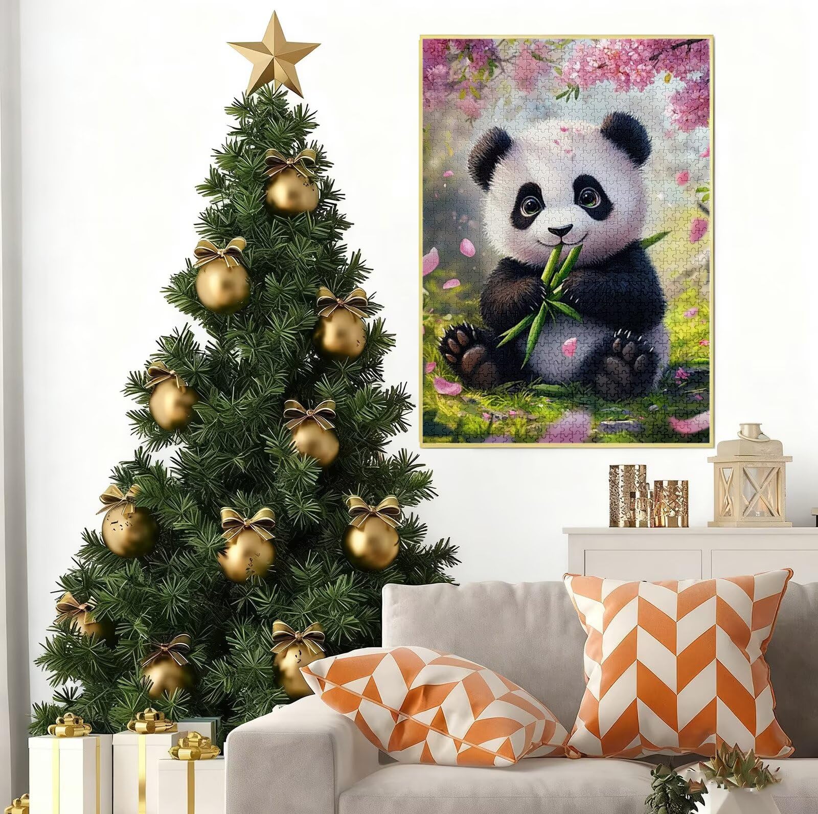 Puzzle 1500 elementów dla dorosłych, panda puzzle, 1500 elementów, trudne puzzle, drewniane zwierzęta, dla dorosłych, z pudełkiem do pakowania, puzzle "zrób to sam" dla całej rodziny, dekoracja