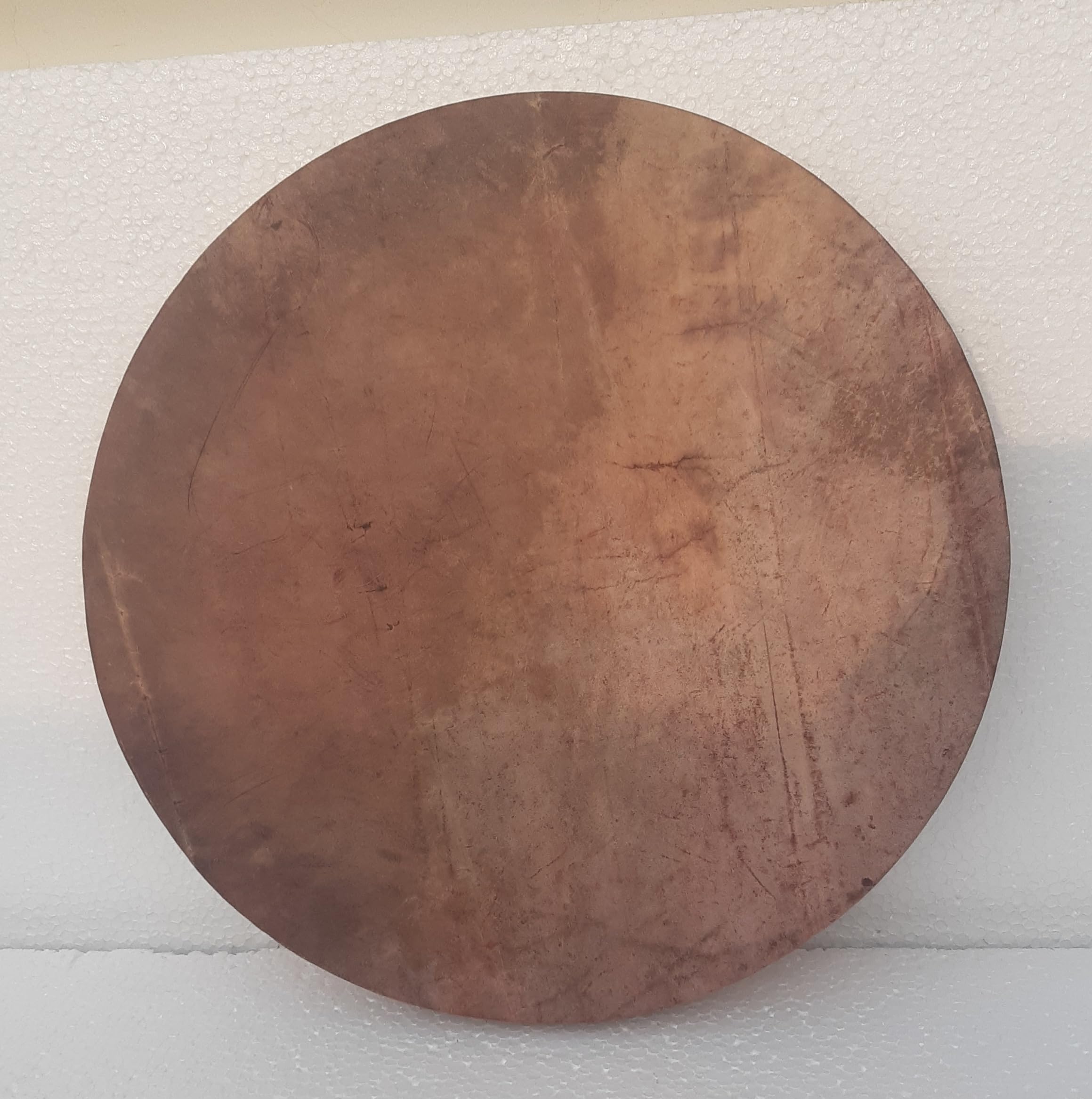 Tambor chamán de 71 cm, sonido suave profundo, tambor de piel de búfalo de color marrón, hecho a mano chamánico, percusión, meditación de yoga, celebración de eventos + batidor, mazo