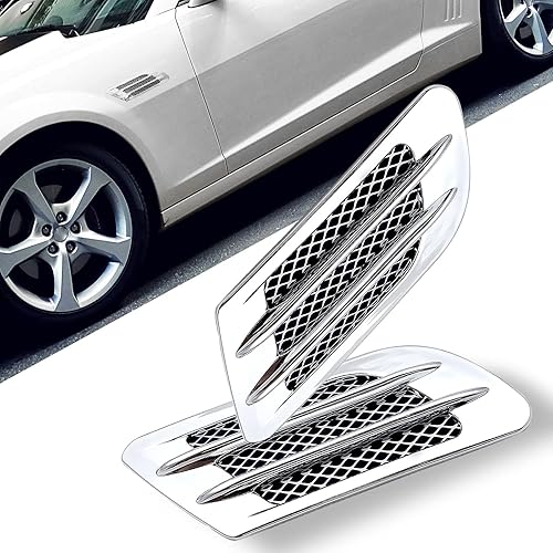 Ajxn 1 par de calcomanías universales para automóvil SUV malla lateral ventilación de aire para decoración de guardabarros apto para todos los autos