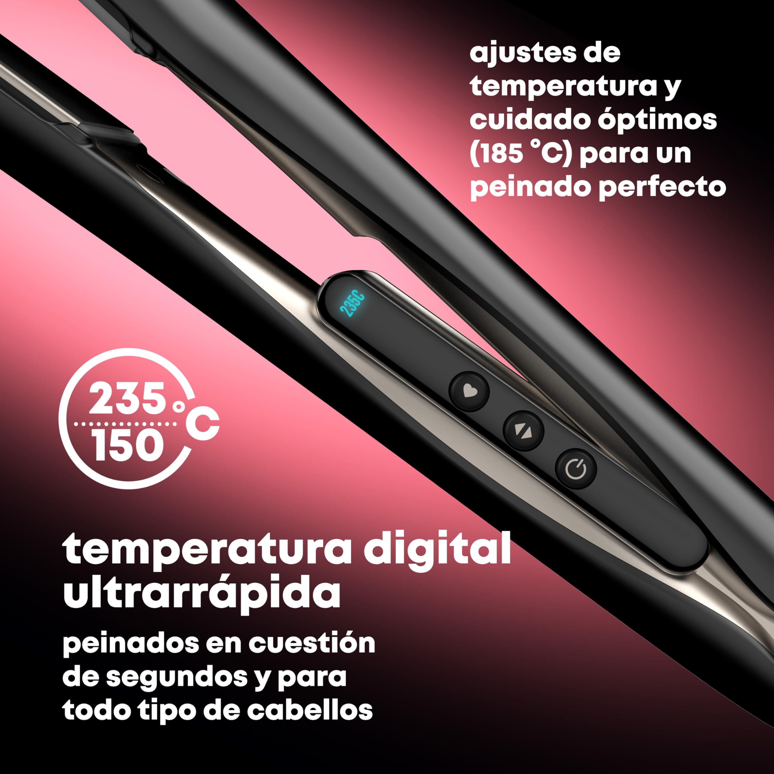REVAMP Enigma Radiance Plancha de Pelo - Placas Extra Anchas | Alisado en una Pasada, Diseño Curvo, Ondas y Rizos Duraderos, Cerámica, Profesional
