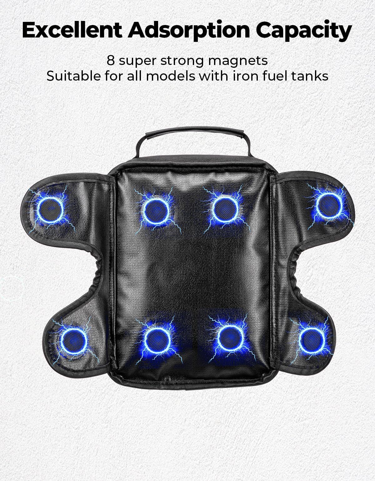 KEMIMOTO Borsa da serbatoio per moto, 7 l, magnetica, colore nero