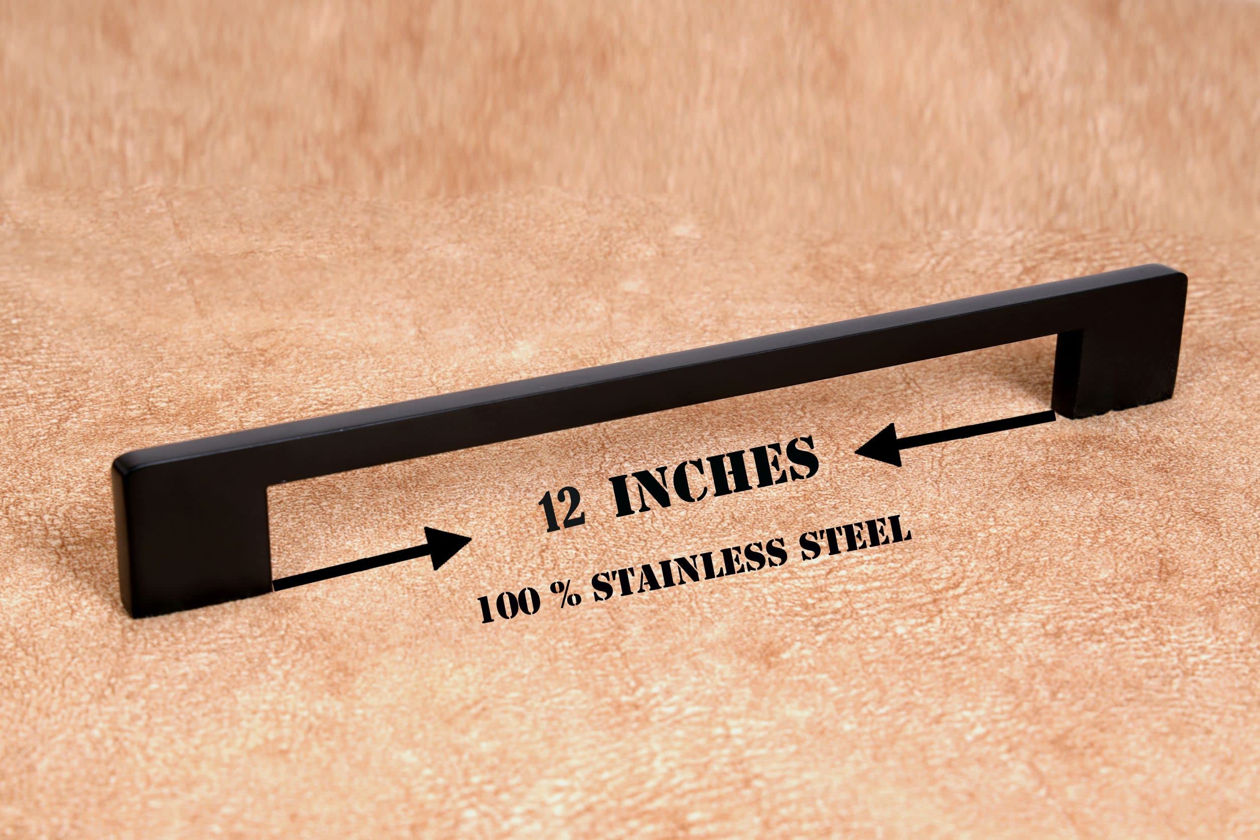 Amar Enterprise Stainless Steel 12 Inches Kitchen Cabinet & Drawer Handles, Dark Matt Black Handles,Long Wardrobe Handles, Furniture & Door Pull Handles, Pack of 6 Pieces 4