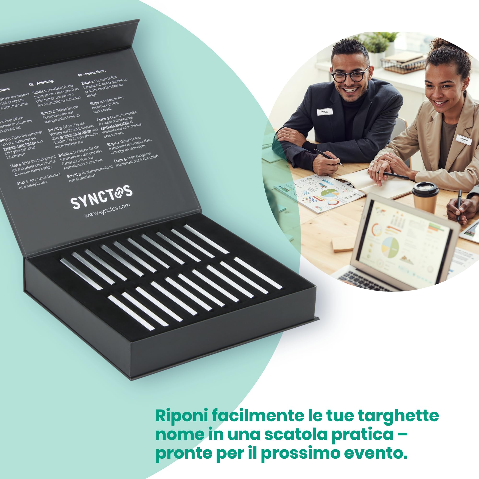 Targhetta magnetica set 20 magneti N40 72x31 mm porta badge alluminio