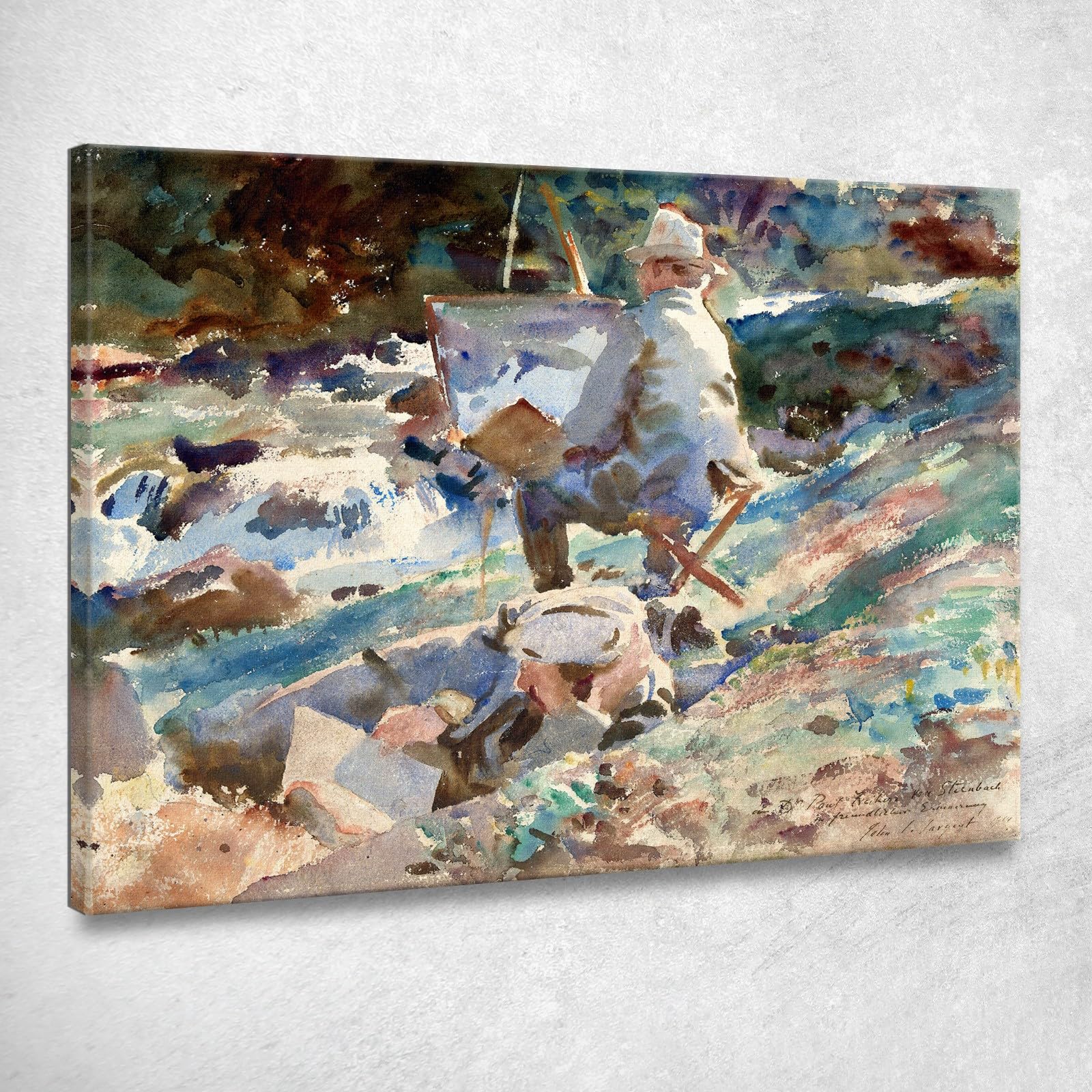Un Artista al Suo Cavalletto John Singer Sargent, jss13 Quadro Stampato su Tela, 130x90 cm