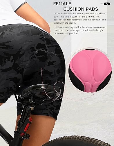 Miniatura 3 de Pantalones cortos de ciclismo acolchados 4D para mujer de 5"7", ropa interior de ciclismo, bicicleta, ciclismo de carretera, pantalones cortos