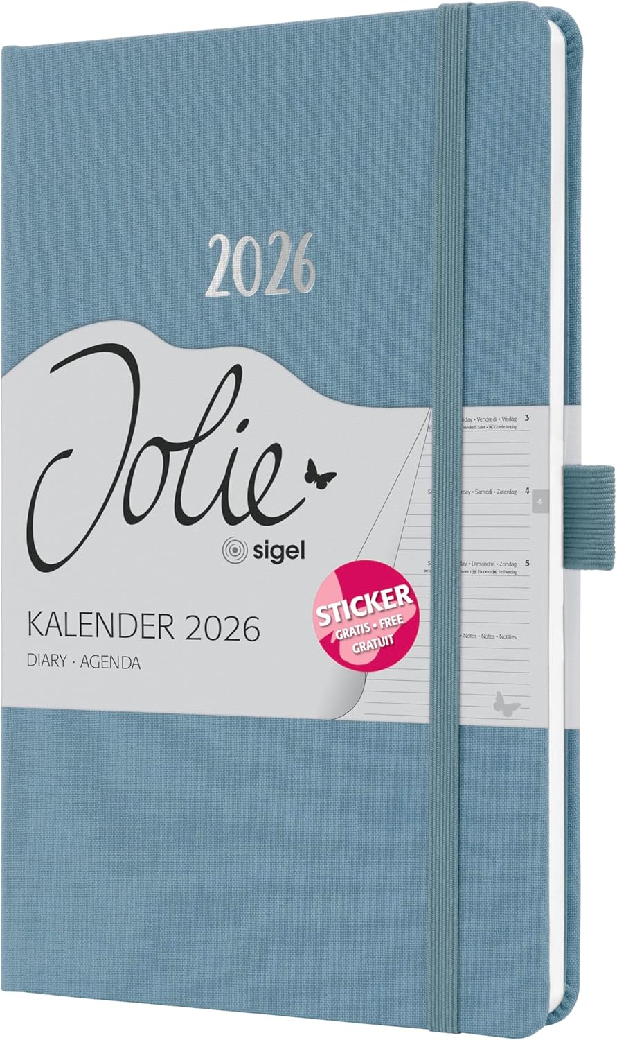 SIGEL J6401 Week to View Diary A5 Hardback Blue FSC Certified Pretty
