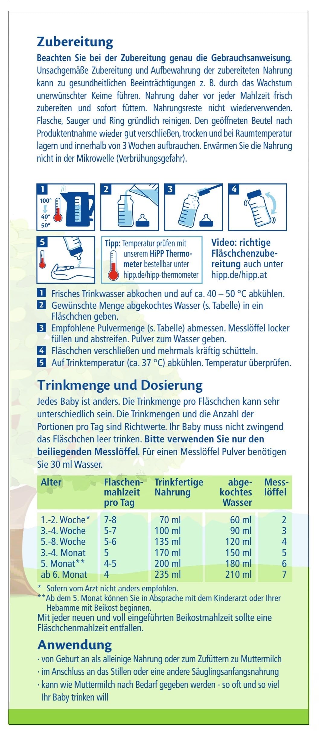 HiPP PRE Bio Anfangsmilch (4 x 600g), von Geburt an, enthält nur Lactose als Kohlenhydrat, in bester Bio-Qualität