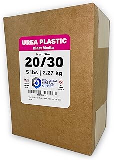 Urea Plastic Blast Media - Mesh Size 20/30 - Plastic Abrasive for Stripping Paint and Removing Coatings from Cars, Aircraft, Trucks, Trailers, Trains, Vans, Buses and Steel (5.0)