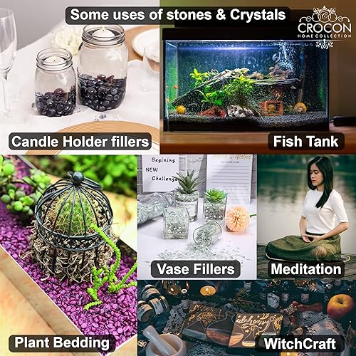 Miniatura 6 de Crocon Piedras y cristales de amatista brasileña de 1 libra, a granel de más de 2000 quilates, kit de cristal natural para piedras curativas de