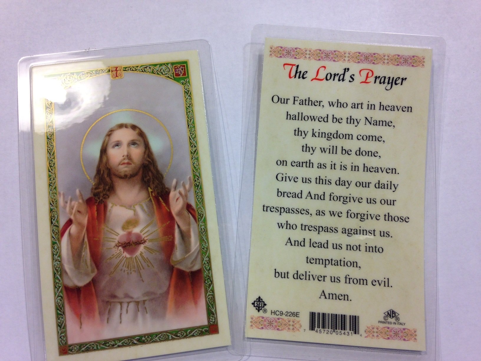 Holy Prayer Cards For the Lord's Prayer set of 2 in English