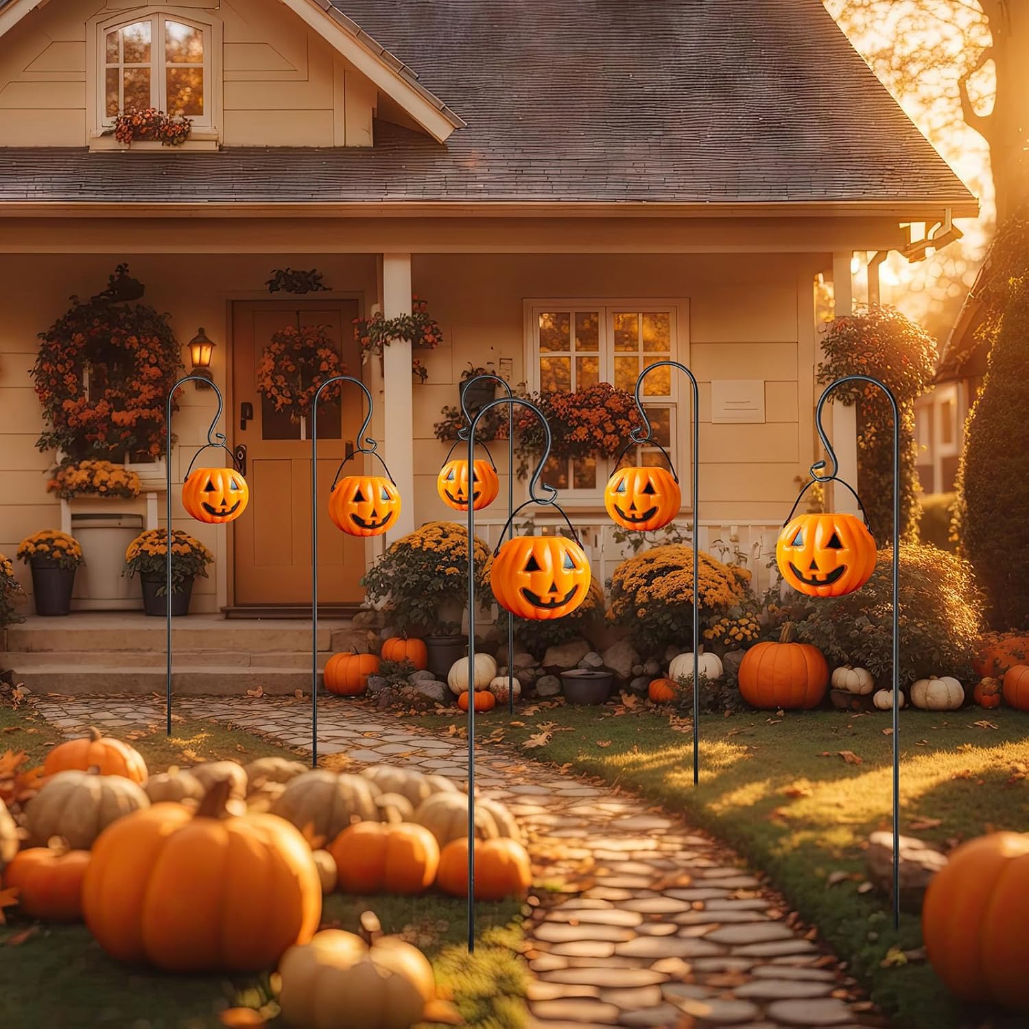 12 Pack Shepherd Hooks for Outdoor 48 Inch 1/3 Inch Thick Shepherd Metal Curled Garden Hook for Lanterns Hanging Plant Baskets Solar Lights Bird Feeders Wedding Decor, Black