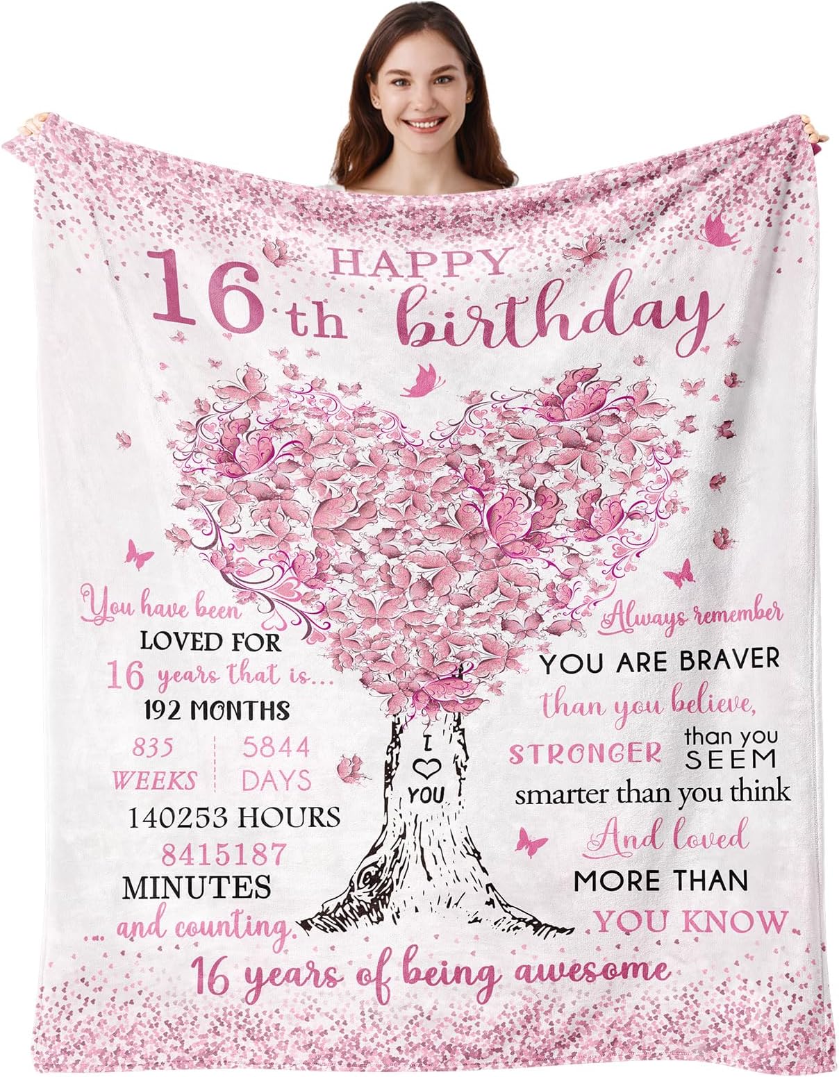 Sweet 16 Gifts for Girls, 16th Birthday Gifts for Girls, 16 Year Old Girl Birthday Gift Ideas, 16th Birthday Decorations, Happy 16th Birthday, Birthday Presents for 16 Year Old Blanket 50"X60"