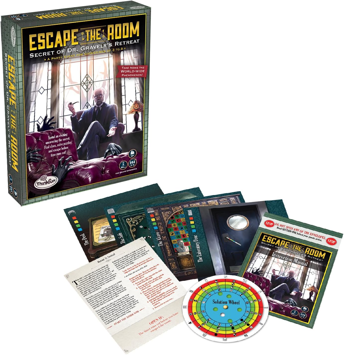ThinkFun Escape The Room Secret of Dr. Gravely's Retreat - an Escape Room Experience in a Box for Age 13 and Up