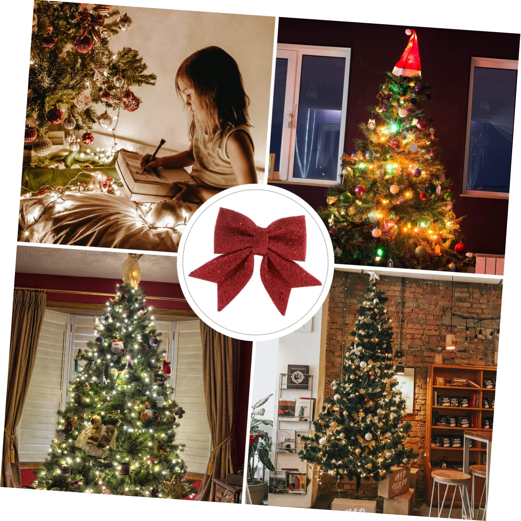 IMIKEYA 4 Piezas Lazos Decorativos DIY Lazos Pequeños para Árbol De Navidad Navideño Decoración Navideña De Adorno Navideño