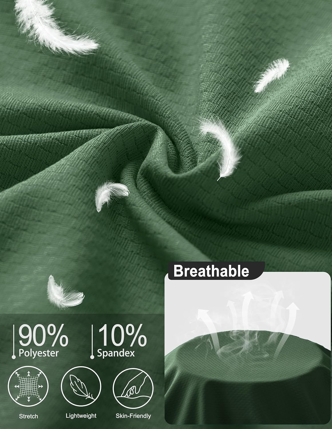 Men's UPF 50+ Sun Protection Athletic Shirts Short Sleeve Running Workout Gym Tshirts Quick Dry Swim Shirt for Rash Guard - Image 6