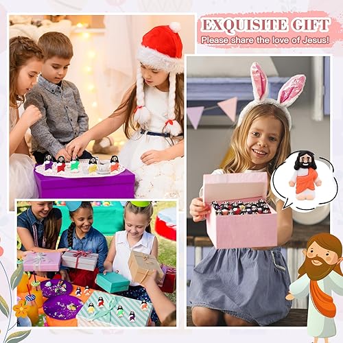 Vista 32 de Bememo 50 mini figuras de Jesús de diseño original, juguetes de Jesús, pequeñas figuras para esconderse y buscar escuela dominical religiosa fiesta