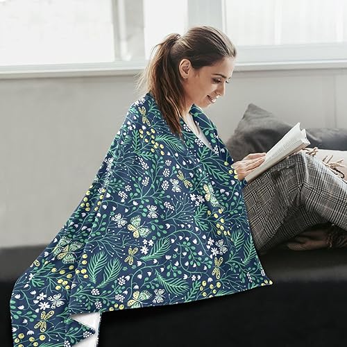 Miniatura 6 de KLL Summer Herbs and Safari Butterflies Plush Travel Blankets, Cozy Warm Throws for Picnic, Bed, Travel, Fall Blanket 60"x90" Plush Travel Blankets