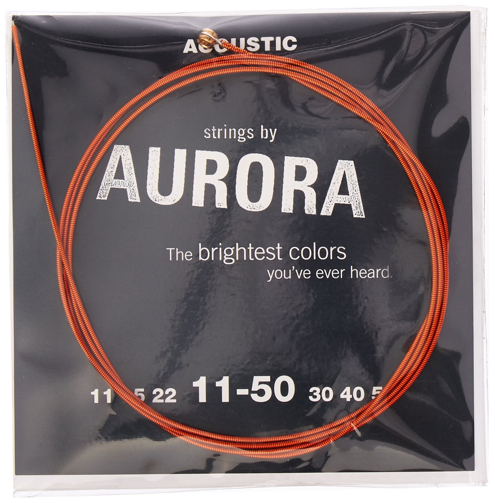 Aurora Strings AUR.NTRO.ORN.A11 Acoustic Strings 11, Med/Light, Nitro Orange