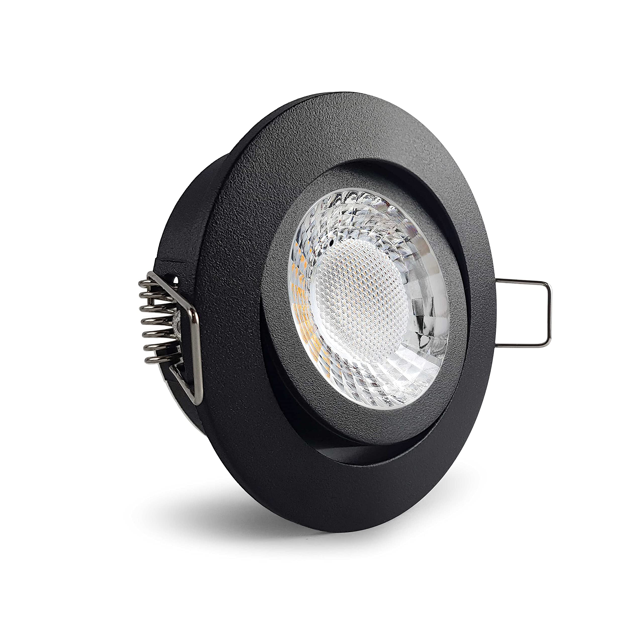 Conceptrun LED Einbaustrahler Schwenkbar – Schwarz, GU10, Dimmbar, Warmweiß, 68–75 Mm Einbau
