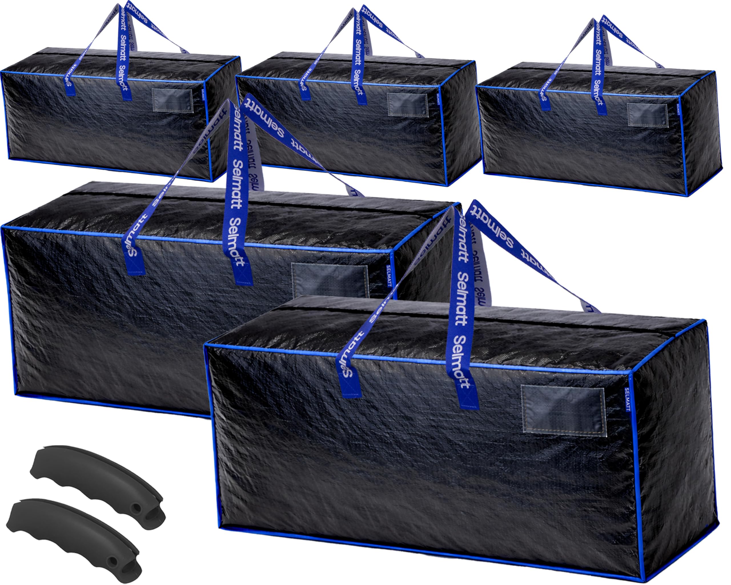 Sacs de déménagement XXL 104L grand format solides et renforcés – rangement vêtements, couettes, jouets – alternative aux cartons – sac de transport robuste (Lot de 5)
