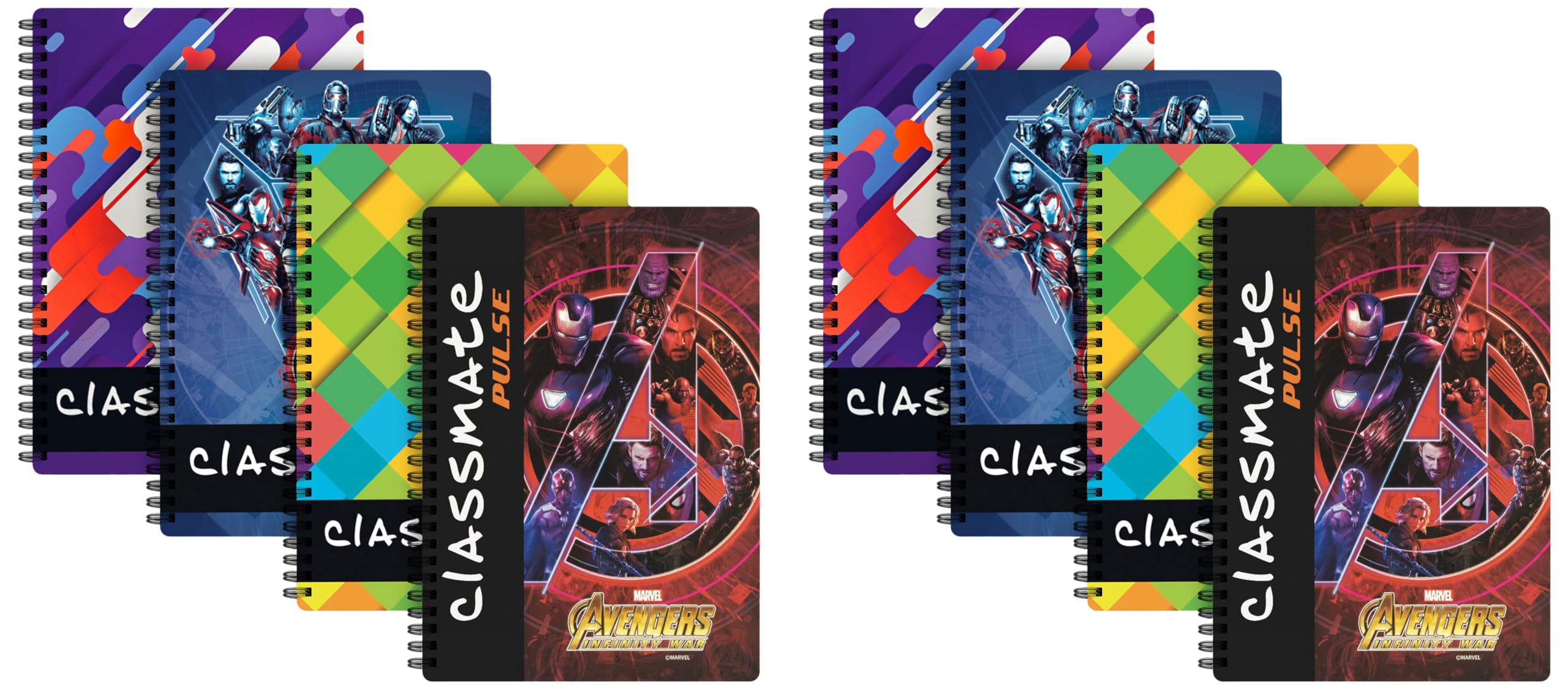 Pulse Notebook - 24 X 18, 200 Pages Unruled, Wiro Binding, Pack of 8