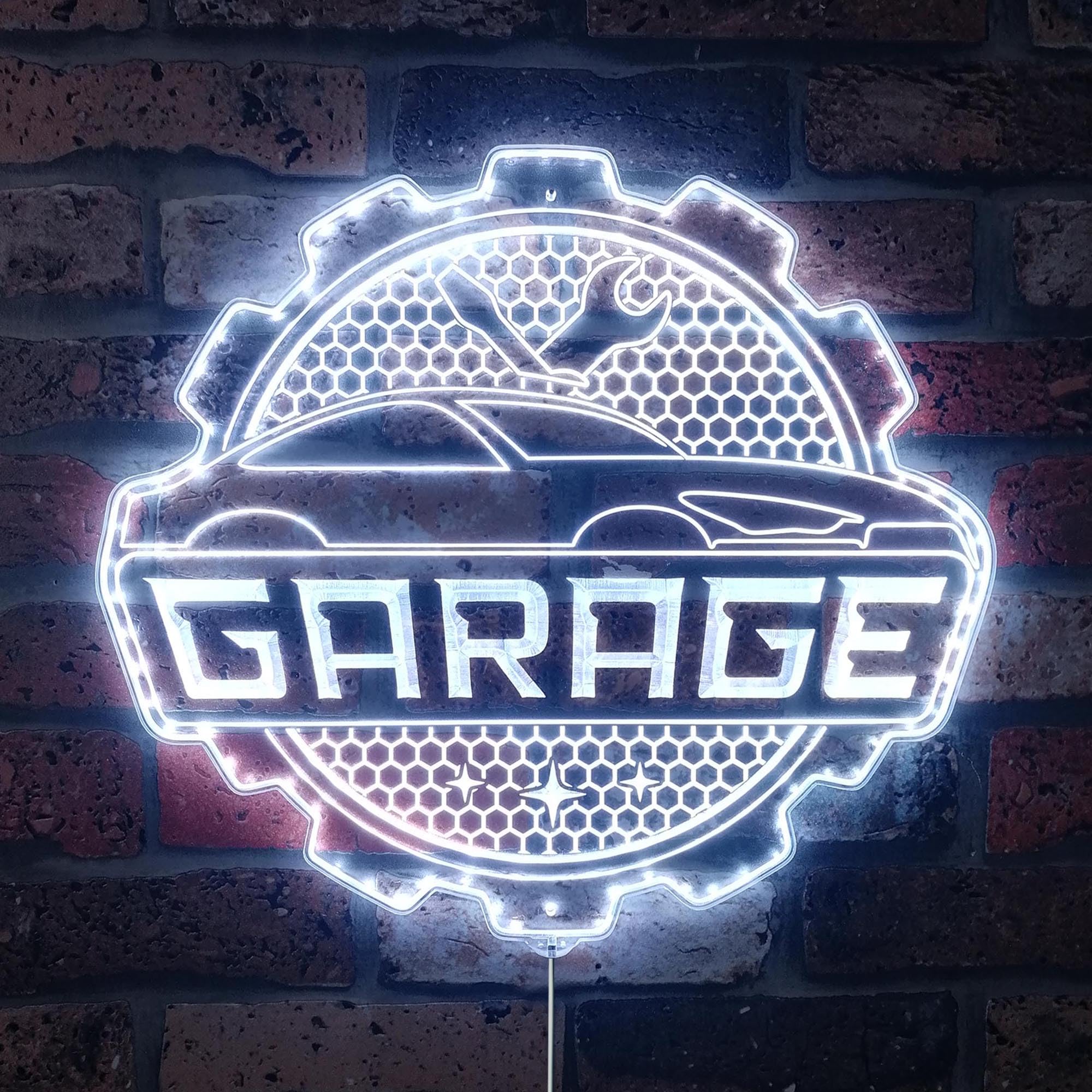 ADVPRO Garage Repair Man Cave Badge RGB Dynamic Glam LED Sign - Cut-to-Edge Shape - Smart 3D Wall Decoration - Multicolor Dynamic Lighting st06s22-fnd-i0068-c โ image 1