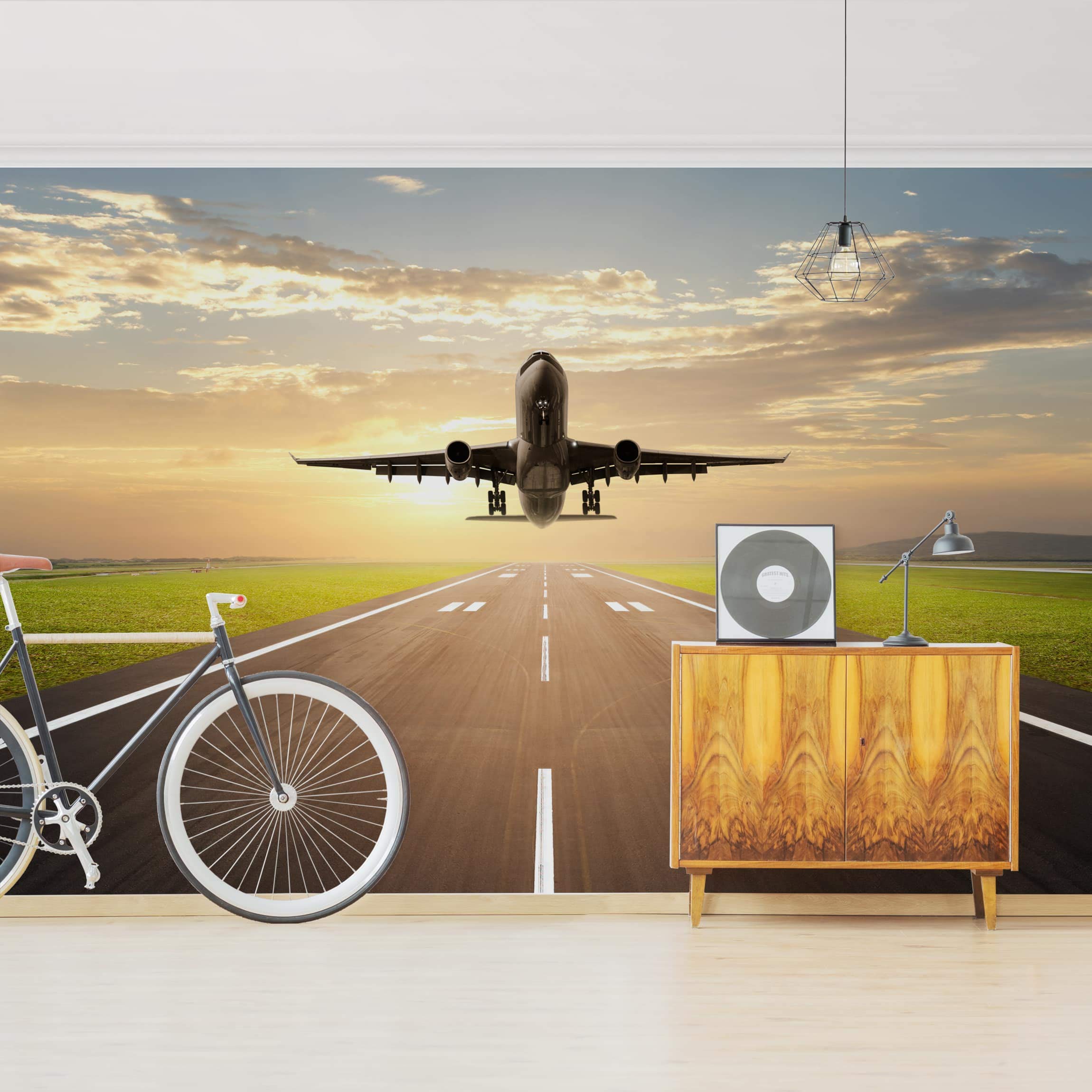 Amazon | 自己粘着式壁紙 写真 壁画 飛行機 風景画 114.2