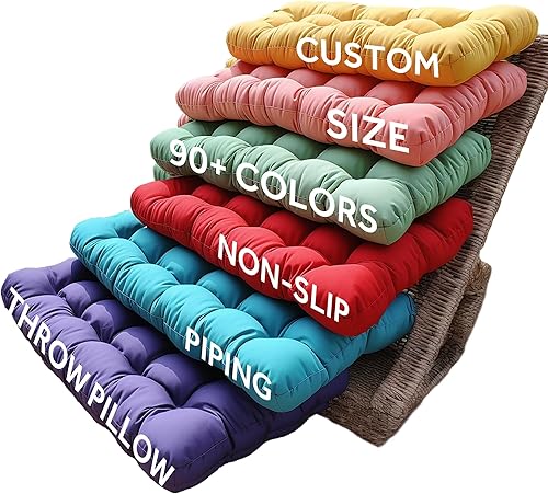 Haymie - Cojín de banco personalizado, cojines de muebles de patio para interiores y exteriores, cojines para sillas cómodas con espuma de alta