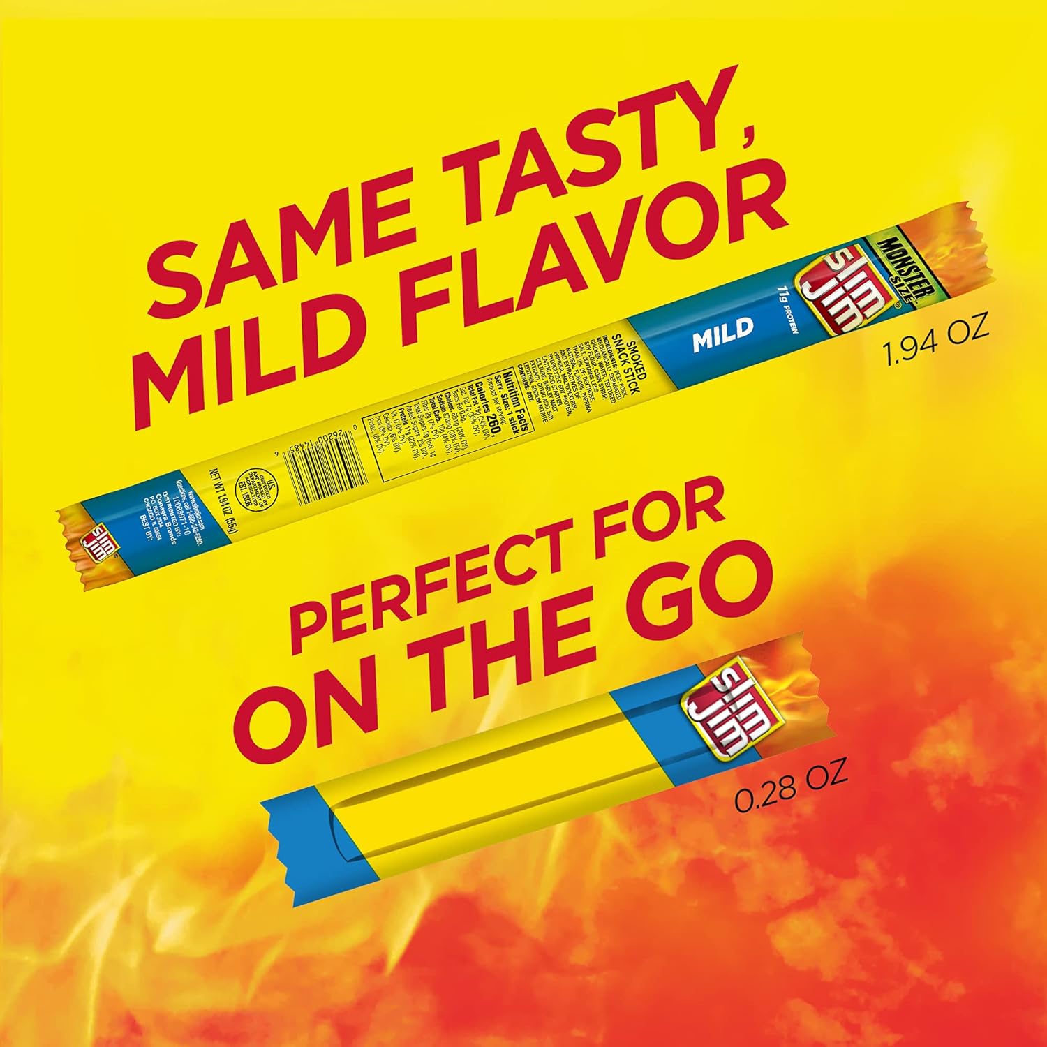 Smoked Meat Stis, Mild Flavor, Protein Per Serving, Sna Size,.