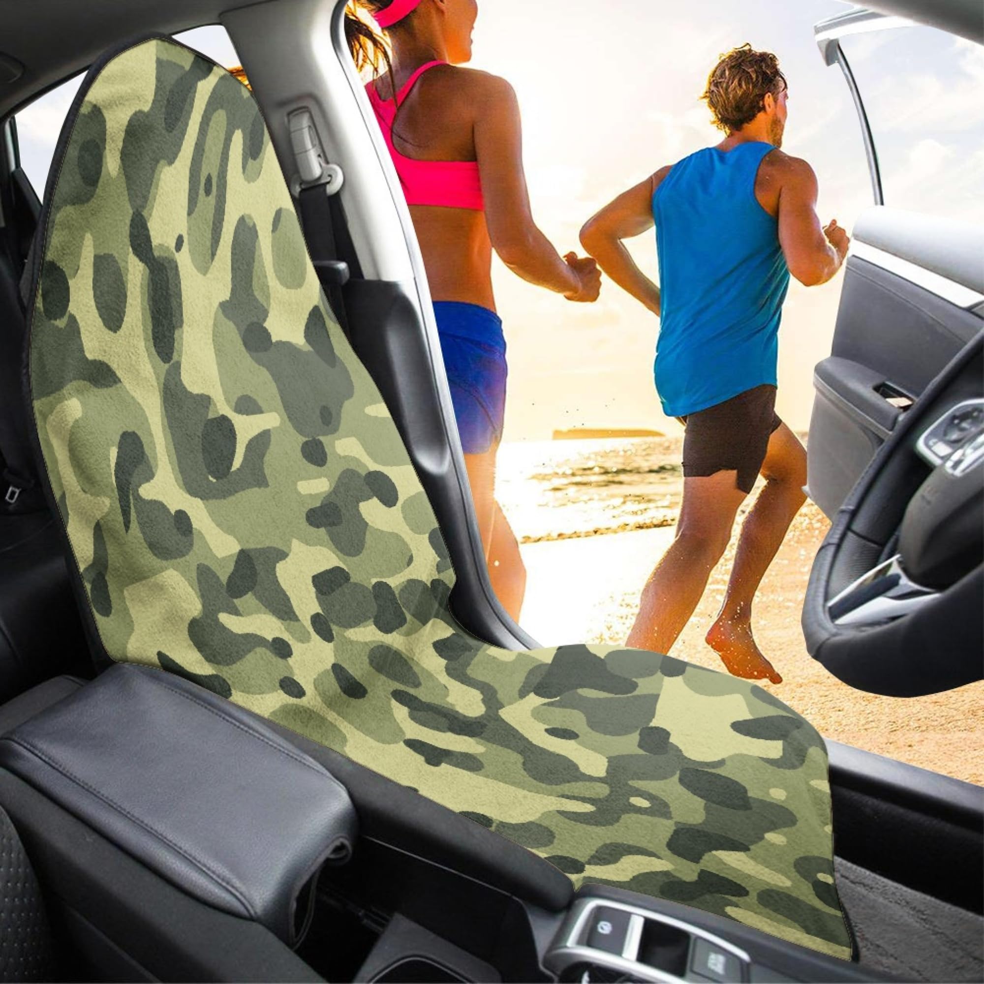 Coprisedili per auto Skyour Telo impermeabile per seggiolino auto, per palestra, allenamento, nuoto, spiaggia, surf, corsa, lavabile, universale, antiscivolo, per auto, colore: grigio