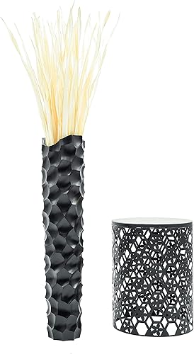 Miniatura 5 de Leewadee Jarrón grande negro para decoración del hogar, de madera, de 36 pulgadas de alto, decoración de granja, soporte para flores para plantas