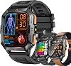 2.01 inch AMOLED Women's Smart Watch with Calls and Whatsapp, Smart Watch with 123 Sports ModesSpO2Sleep, Smart Watch 3ATM Waterproof Men's Smartwatch for Android iOS Brown