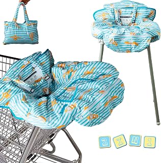2-in-1 Baby Shopping Cart Cover | Restaurant High Chair Cover | 360 Full Protection | Machine Washable | Universal Fit | for Infant, Toddler, Girls and Boys