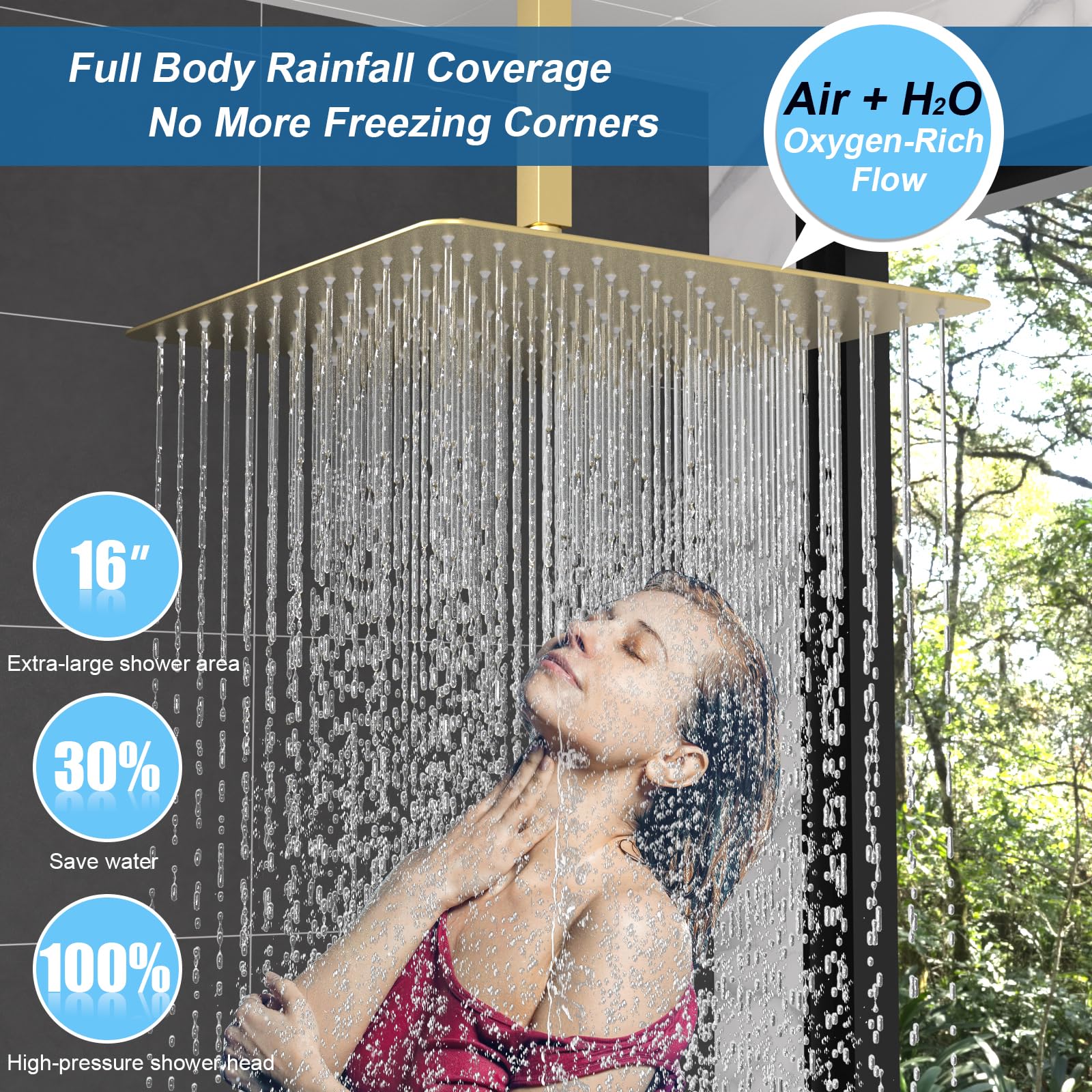 洋書 Golden shower girl 2 Perrin & Rowe 12 Inch Rain Showerhead - English Gold | Model
