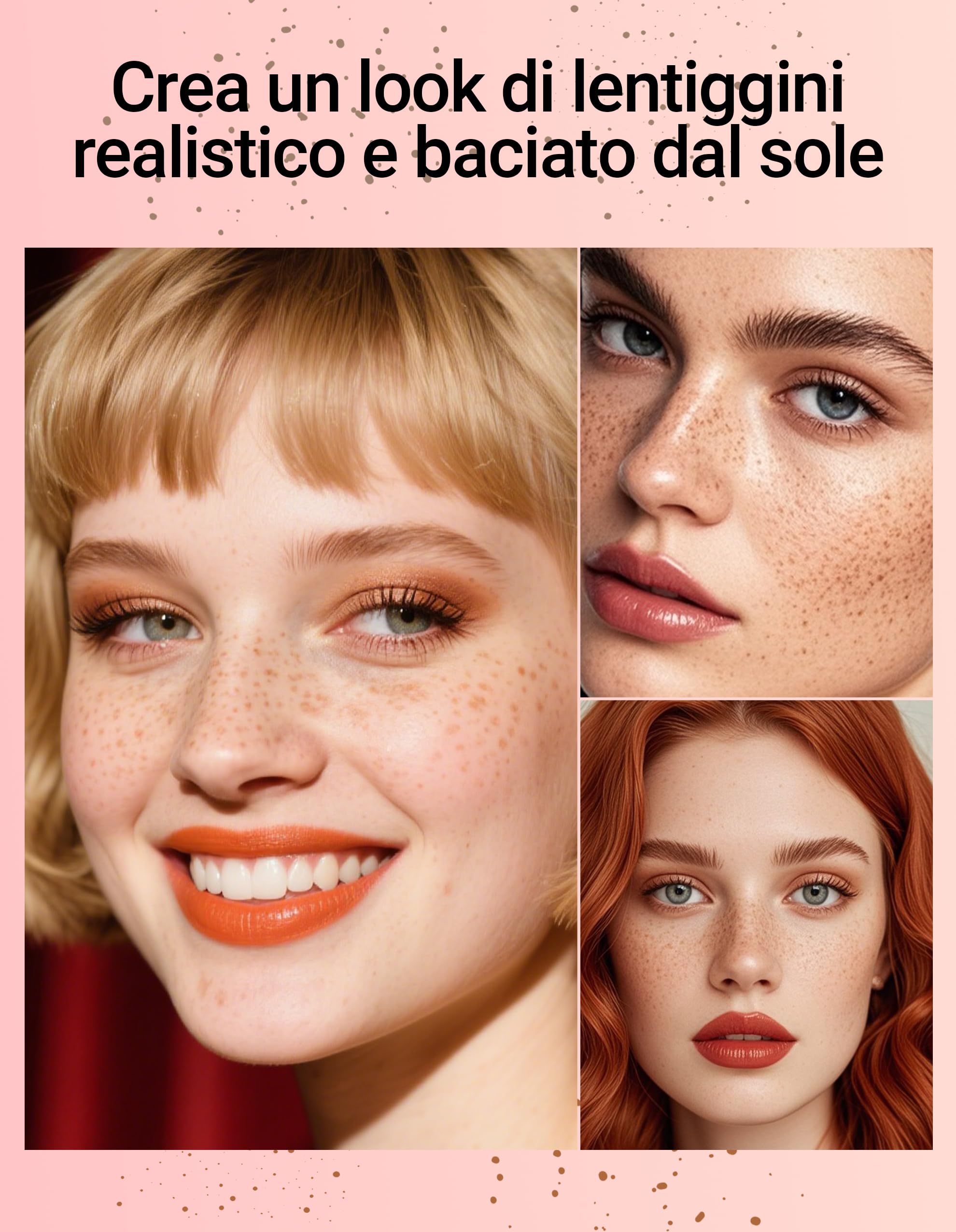 Erinde 2 in 1 Doppia Punta Penna per Lentiggini & Tampone per Lentiggini, Impermeabile e Durevole Freckle Tattoo, con Punta Precisa a 15°, Realistico Tatuaggio Liquido Naturale per Lentiggini #01+02