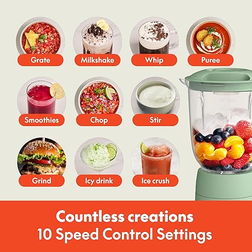 Miniatura 5 de bella Licuadora de encimera de 10 velocidades, exprimidor y máquina de batidos, se adapta a utensilios de cocina en cualquier lugar, diseño delgado