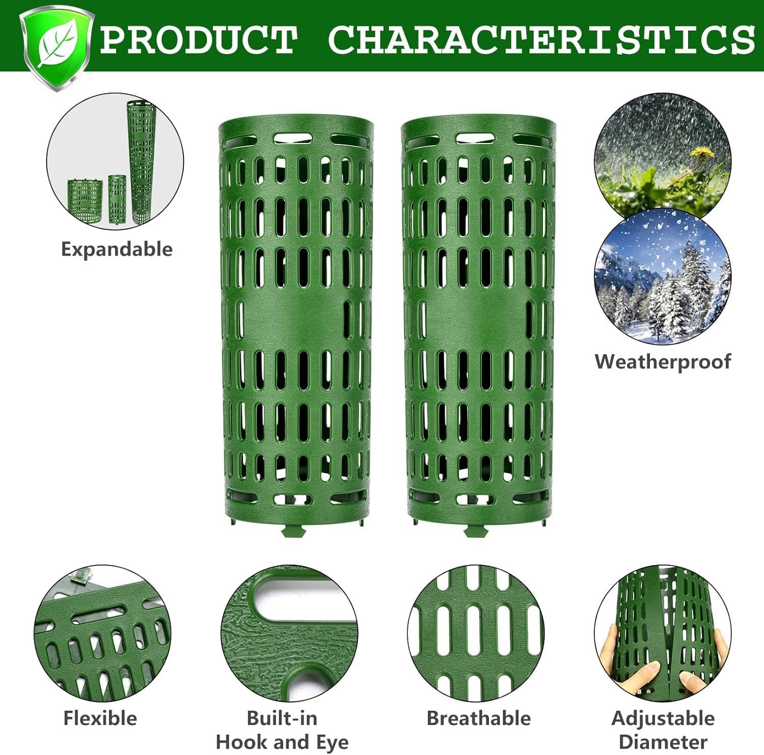 Protezione per tronco d'albero, confezione da 7 protezioni espandibili resistenti per tagliaerba, animali, facili da usare, perfette per alberelli e alberi da frutto