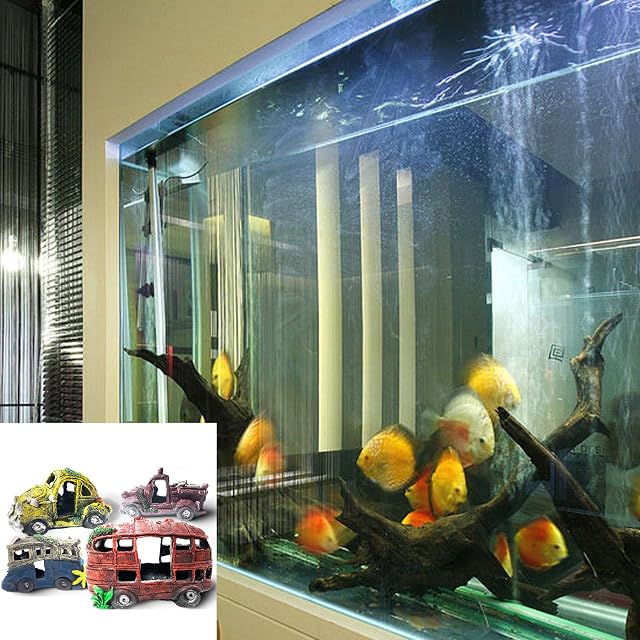 Foto 6 de 8 de jebyltd Adornos realistas de resina para acuario de coche destrozado