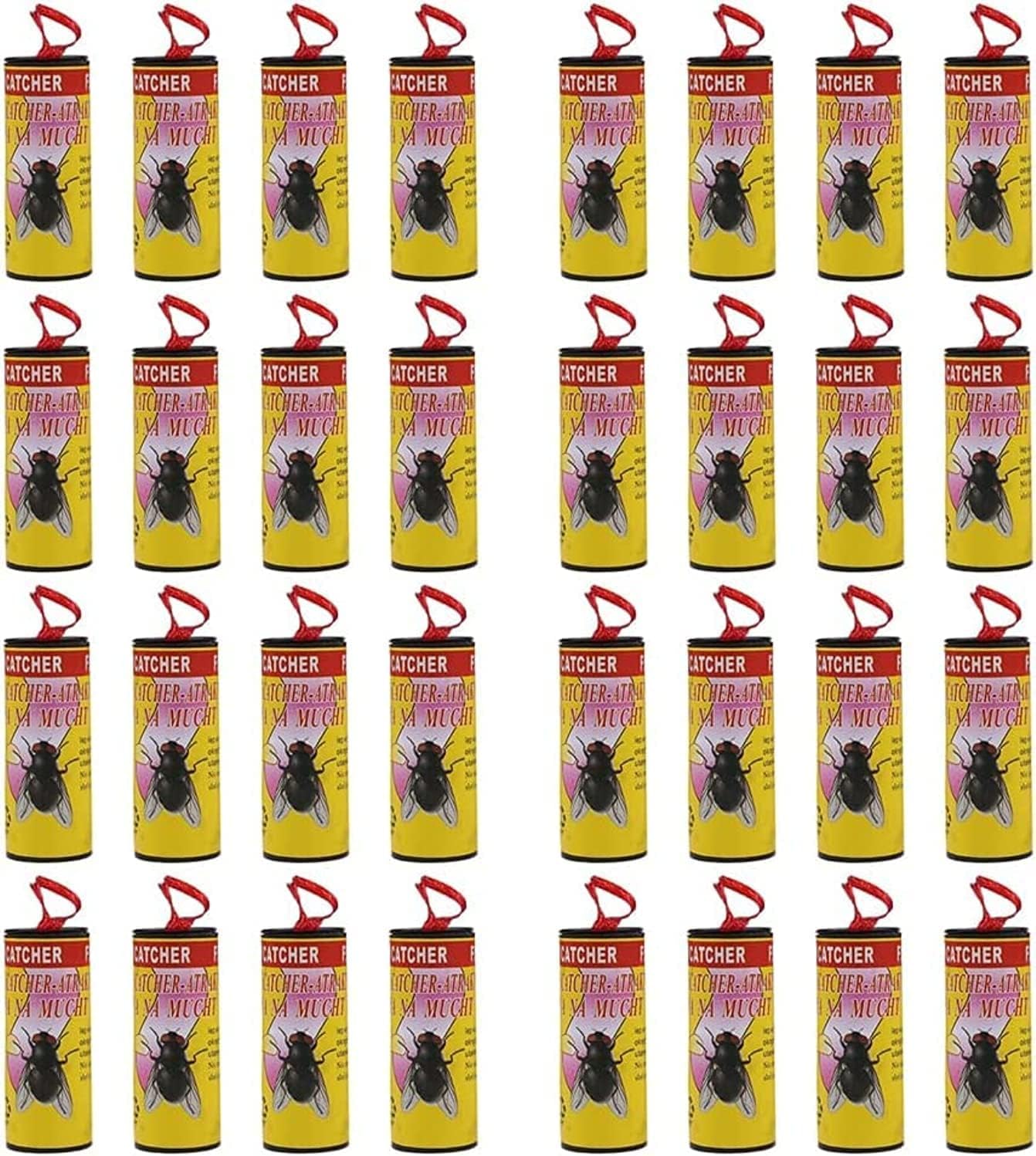 Homarket 32 Rolls Sticky Fly Ribbons,Fly Catcher Ribbon,Fly Paper Strips,Fly Paper Ribbon