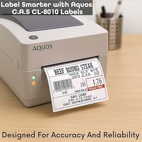 CAS CL-8010 - Etiqueta para báscula de impresión, 2.283 x 1.575 in, UPC 12 RollsFabricado en Estados Unidos (CL-8010)