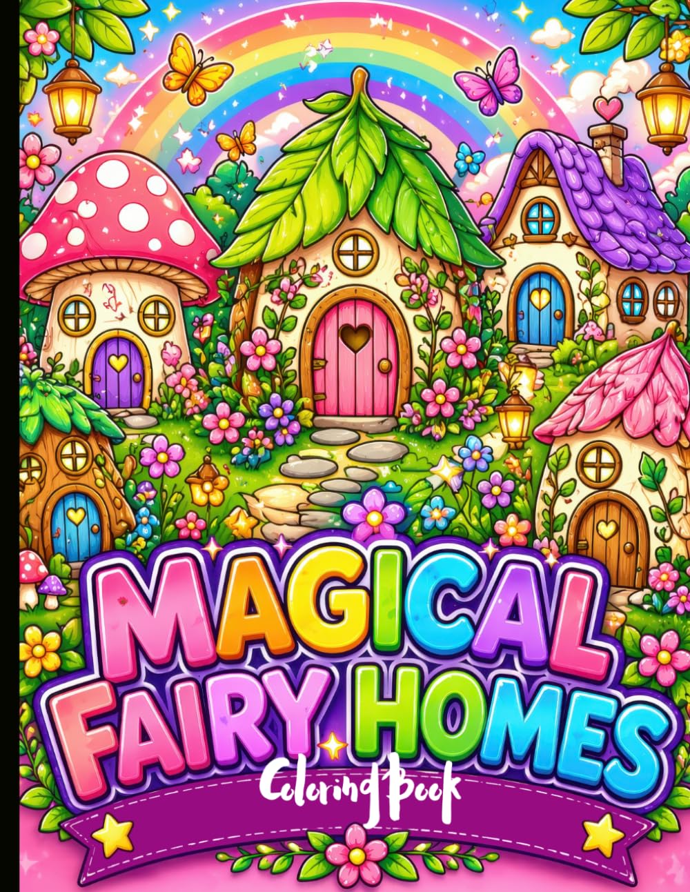 Magical Fairy Homes Coloring Book: Charming Designs, Mushroom Houses and Enchanted Nature Scenes to Color.