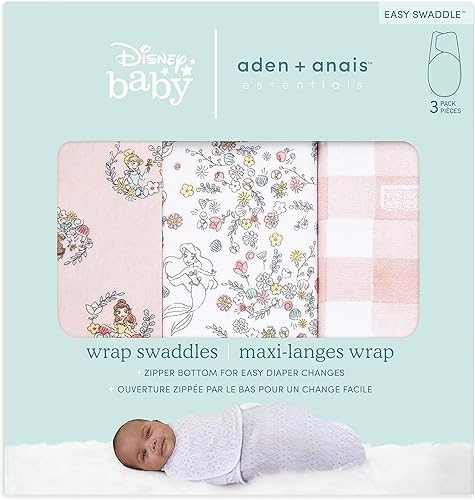 Miniatura 7 de aden  anais Essentials - Manta para envolver con facilidad al recién nacido saco de dormir de tejido de algodón para bebé 3 unidades para 0 a 3 Rosa