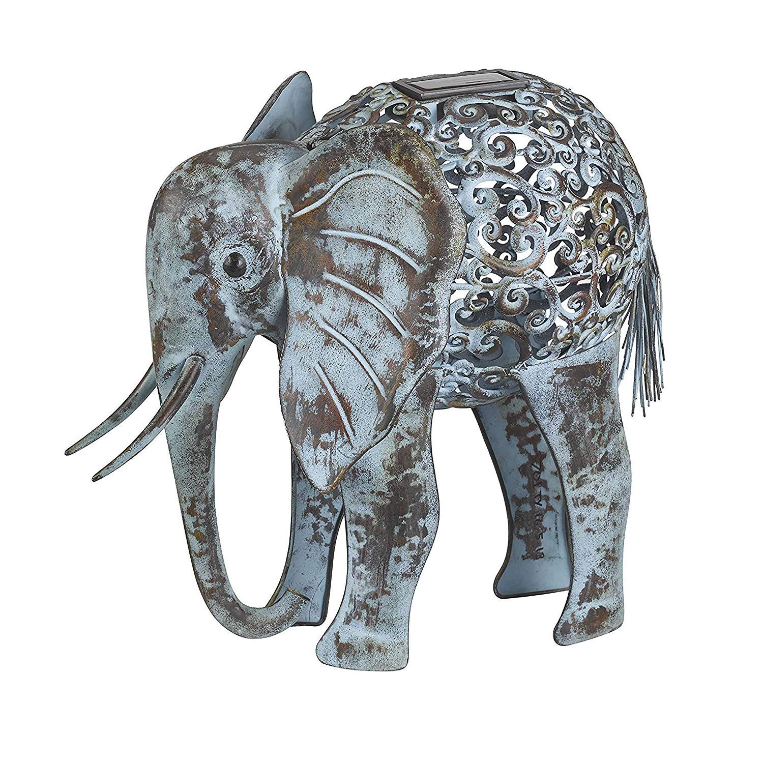 Garden Mile LED Solar Elephant Garden Ornament - 36cm Colour Changing Solar Lights Outdoor Decorative - LED Ornaments Outdoor For Elephant Gifts for Women, Gardening Gifts & Birthday Present for Women
