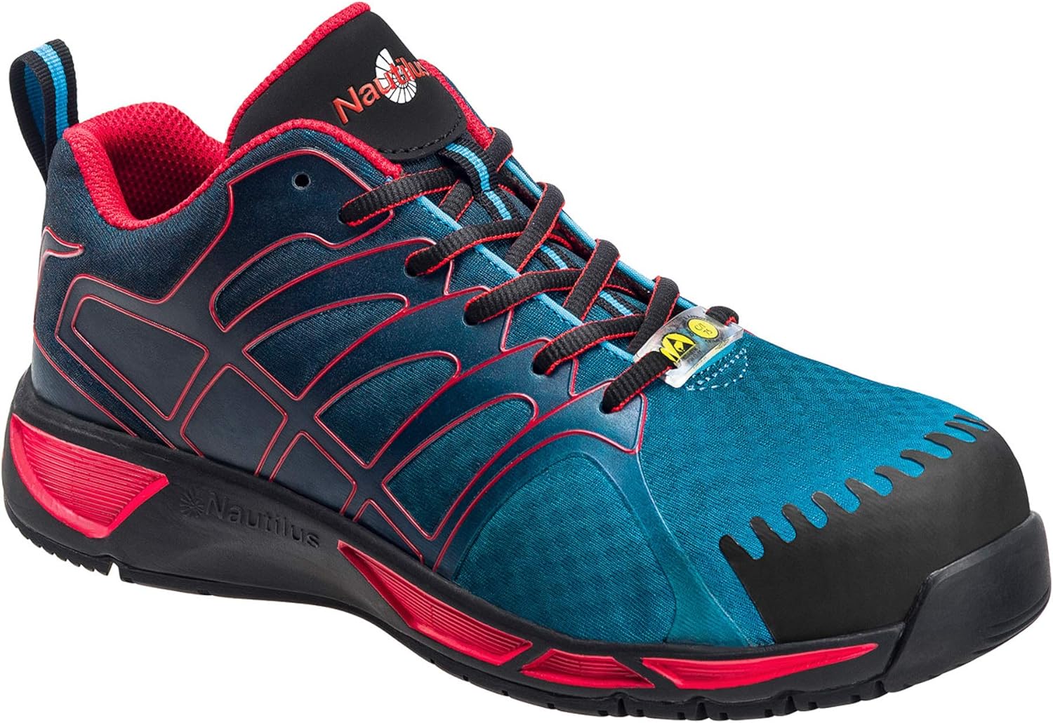 Nautilus 2423 Mens Blue/Red Mesh Comp Toe ESD Athletic Work Shoes 12 W