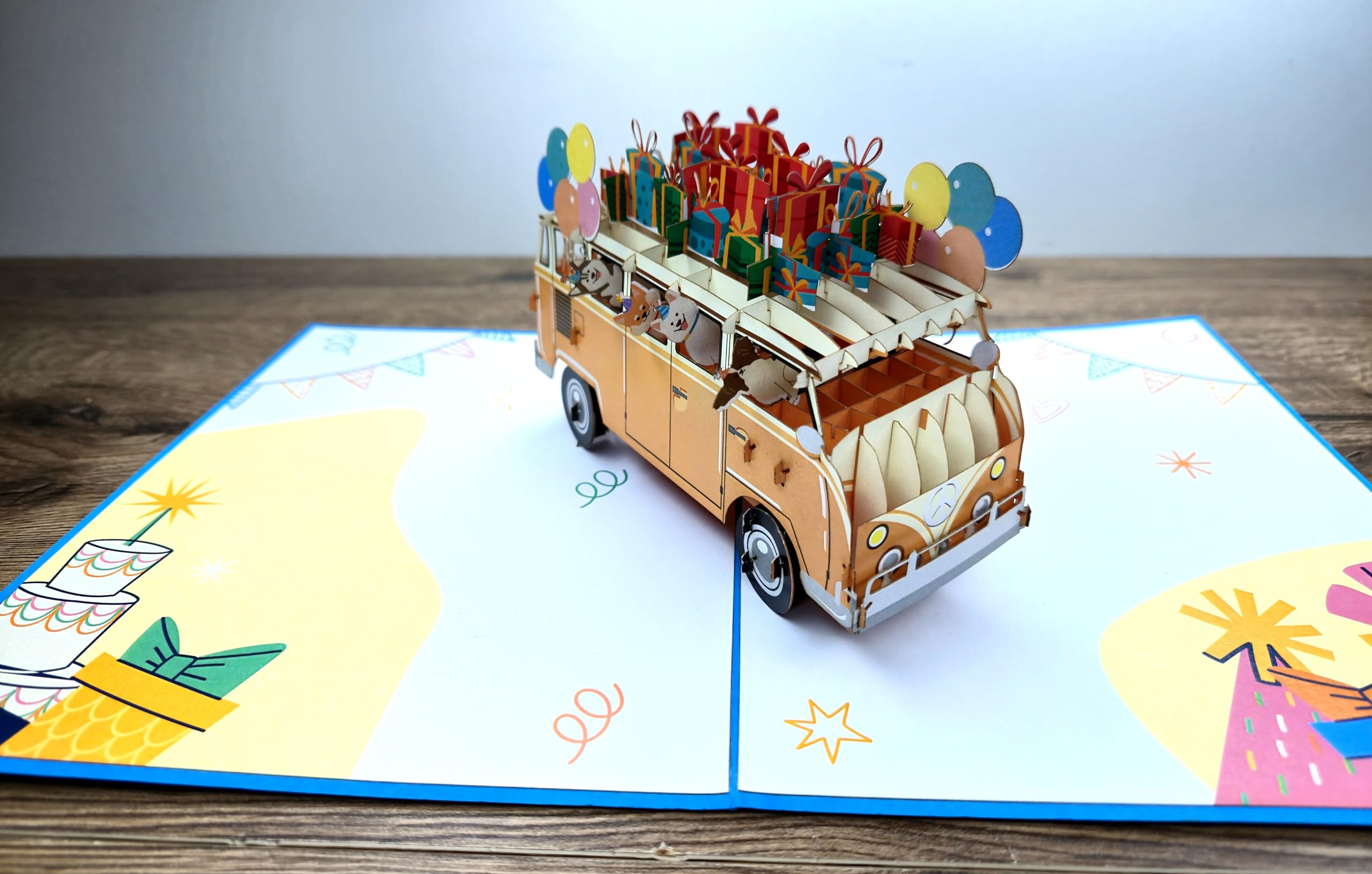 Sound Pop Up 3D-kaart kinderen verjaardag muziek honden 18x13cm